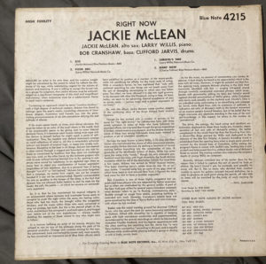 Jackie McLean Right Now