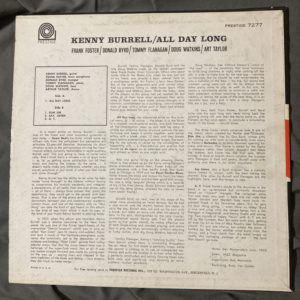 Kenny Burrell All Day Long - back
