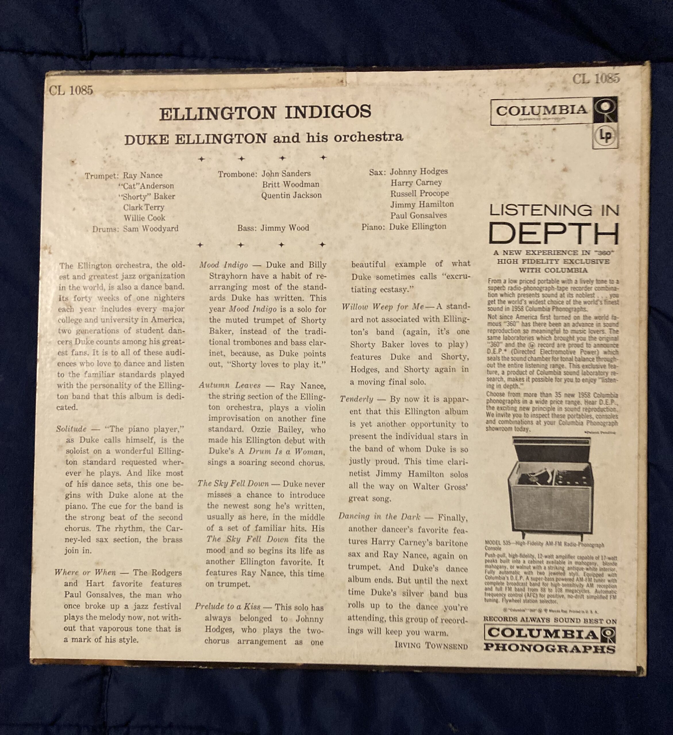 Duke Ellington mono back cover
